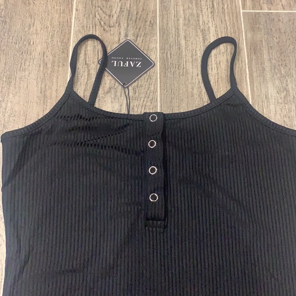 NWT Black Ribbed Henley Bodycon - Picture 3 of 5